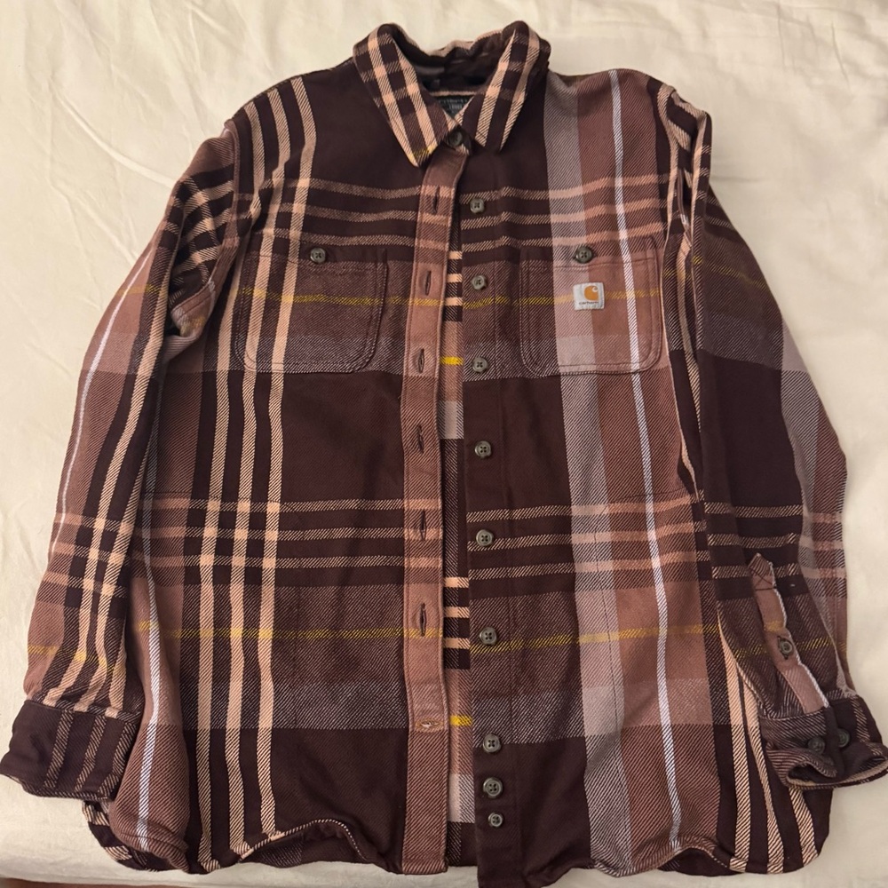 Carhartt Brown Plaid Loose Fit Shacket